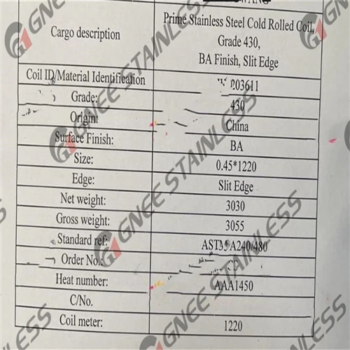 430 2B/ BA Giá cuộn thép không gỉ